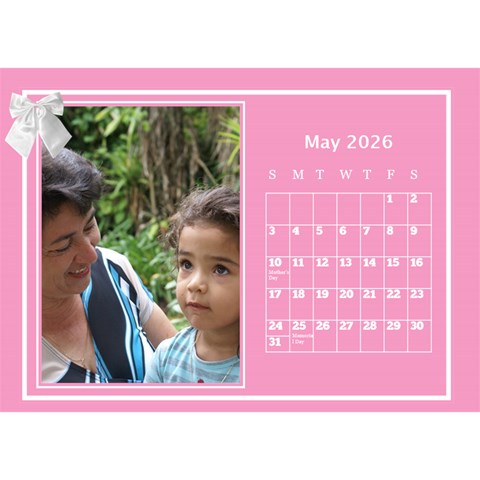 Pink Princess Desktop Calendar (8 5x6) By Deborah May 2026