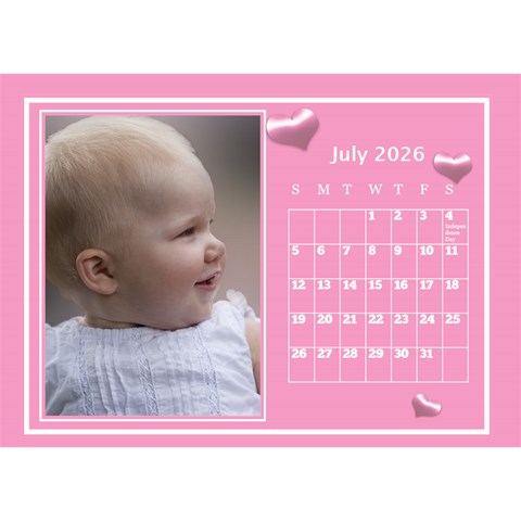Pink Princess Desktop Calendar (8 5x6) By Deborah Jul 2026