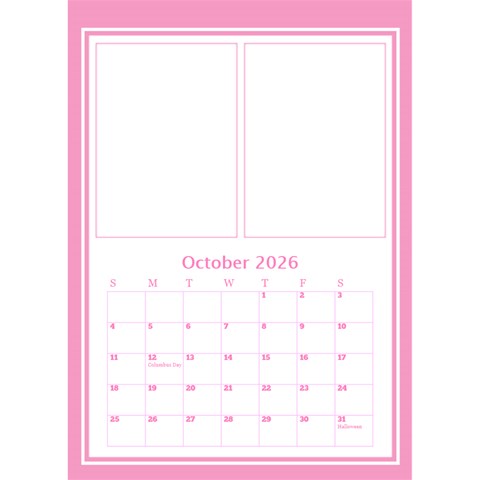 Pink Princess Desktop Calendar By Deborah Oct 2026
