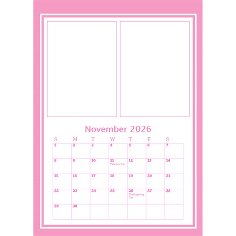 Pink Princess Desktop Calendar By Deborah Nov 2026