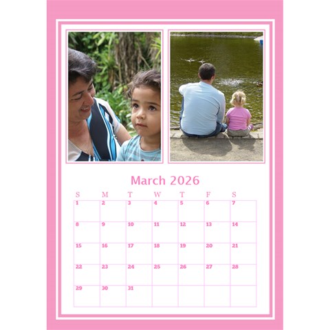 Pink Princess Desktop Calendar By Deborah Mar 2026