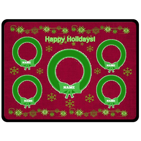 Happy Holiday Large Blanket By Joy Johns 80 x60  Blanket Front
