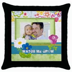 kids, father, family, fun - Throw Pillow Case (Black)