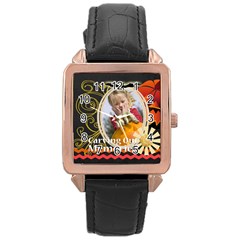 helloween - Rose Gold Leather Watch 