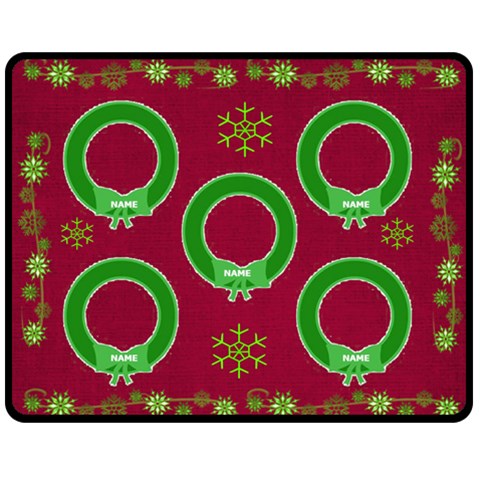 Green Snowflake Medium Blanket By Joy Johns 60 x50  Blanket Front