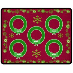 Green snowflake medium blanket - Fleece Blanket (Medium) Green snowflake medium blanket - Fleece Blanket (Medium)