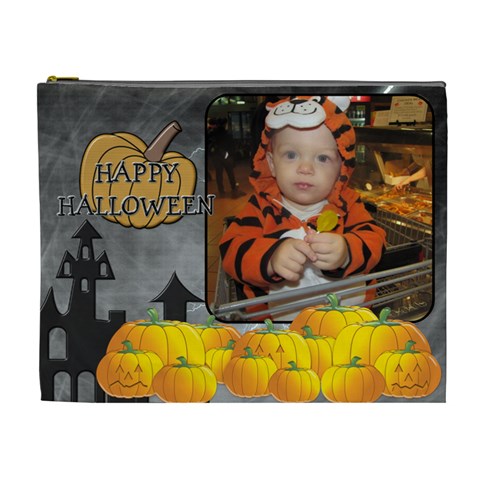 Happy Halloween Xl Cosmetic Bag By Lil Front