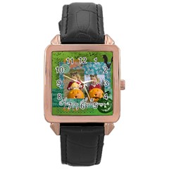 helloween - Rose Gold Leather Watch 