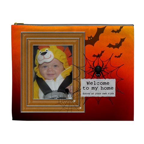 Spider Halloween Xl Cosmetic Bag By Lil Front
