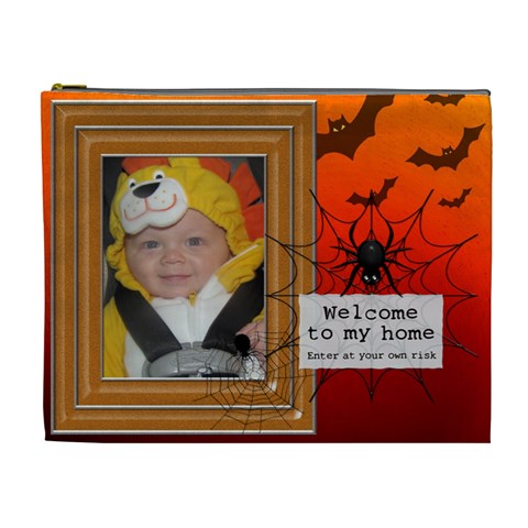Spider Halloween Xl Cosmetic Bag By Lil Front