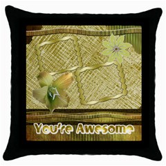 Floral love gold3 You - Throw Pillow Case (Black)