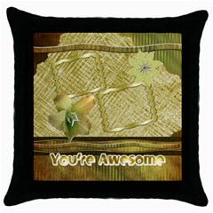 Floral love gold3 You - Throw Pillow Case (Black)