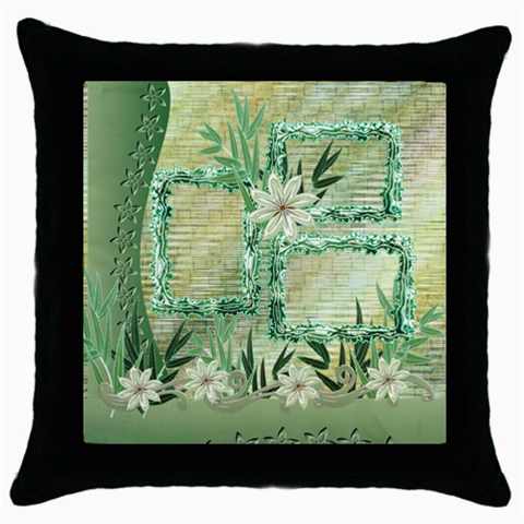 Floral Aqua Throw Pillow Case By Ellan Front