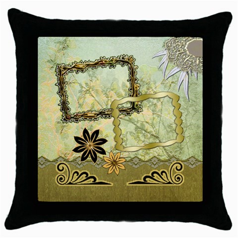 Floral Gold Throw Pillow Case By Ellan Front