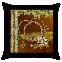 One Moment gold Throw Pillow case - Throw Pillow Case (Black)