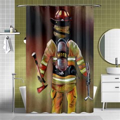 Firefighter Curtain - Shower Curtain 48  x 72  (Small)