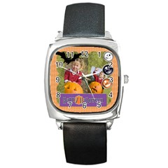 helloween fall - Square Metal Watch