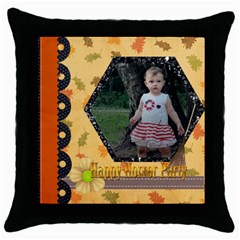 kids, father, family, fun - Throw Pillow Case (Black)