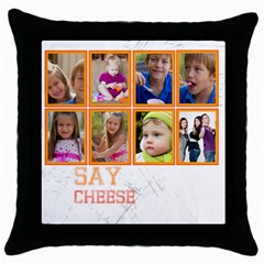 kids, father, family, fun - Throw Pillow Case (Black)