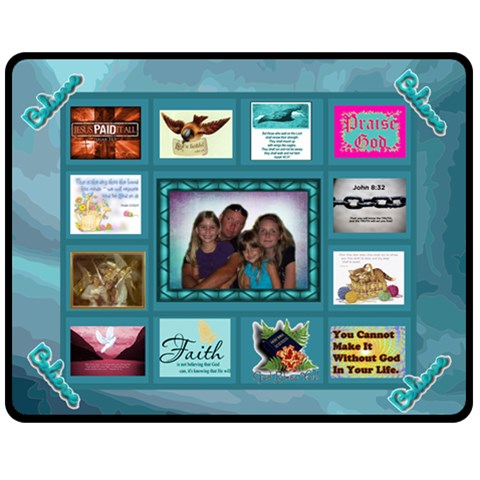 Bible Quotes Collage Medium Blanket By Joy Johns 60 x50  Blanket Front