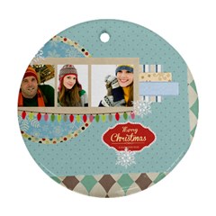 merry christmas - Round Ornament (Two Sides)