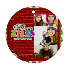 merry christmas - Round Ornament (Two Sides)