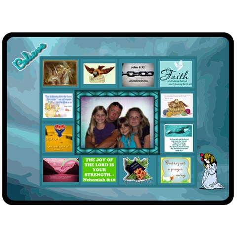 Bible Quotes Collage Large Blanket By Joy Johns 80 x60  Blanket Front