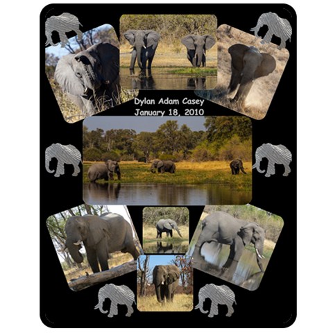 Elephant Blanket By Cara 60 x50  Blanket Front