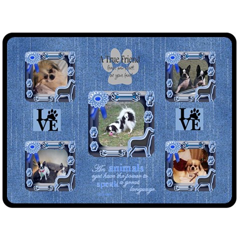 Dog Lover s Large Blanket By Joy Johns 80 x60  Blanket Front