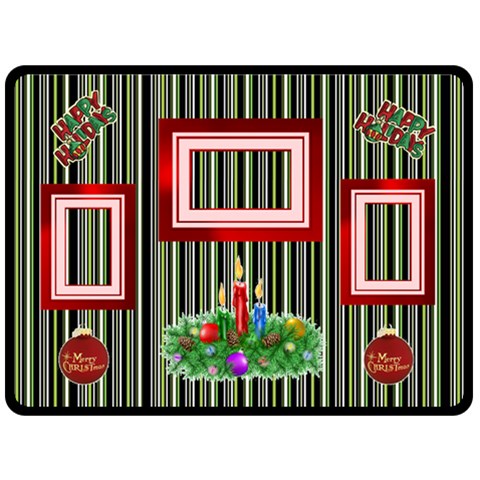 Happy Holidays Large Blanket By Joy Johns 80 x60  Blanket Front