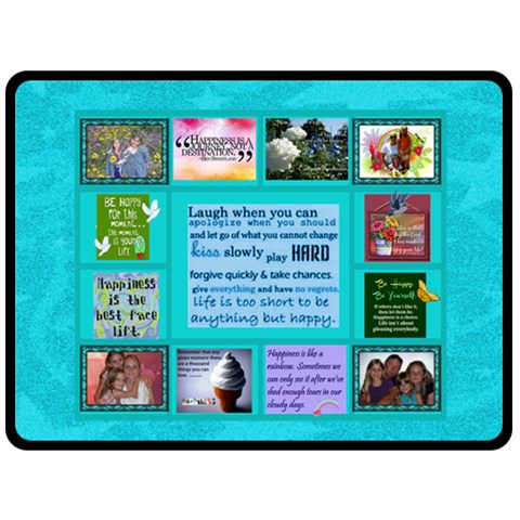 Happiness  Large Collage Blanket By Joy Johns 80 x60  Blanket Front