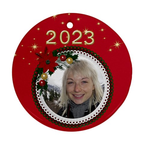 Round Christmas Ornament (2 Sided) By Deborah Front