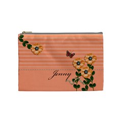 Cosmetic Bag (M) - Stripes and Orange - Cosmetic Bag (Medium)