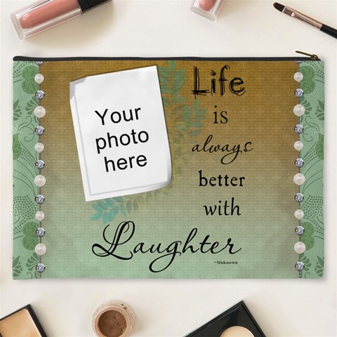 Laughter Xxxl Cosmetic Bag By Lil Back