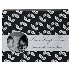 Cosmetic Bag (XXXL) - B/W - Live Laugh Love