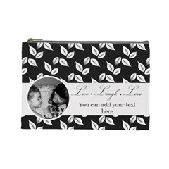 Cosmetic Bag (L) - B/W- Live Laugh Love (7 styles) - Cosmetic Bag (Large)