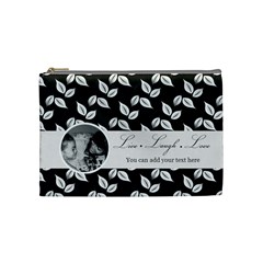 Cosmetic Bag (M) - B/W Live Laugh Love - Cosmetic Bag (Medium)