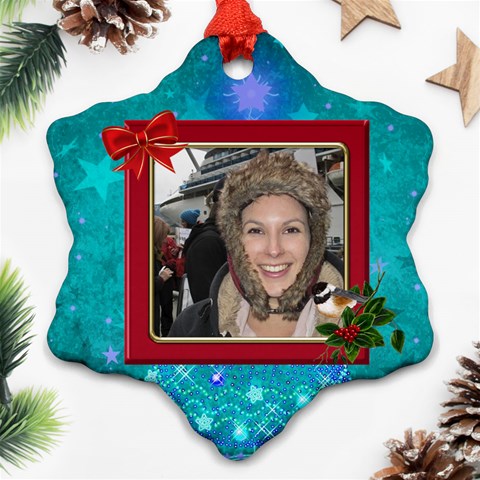 Merry Christmas Snowflake Ornament By Deborah Back