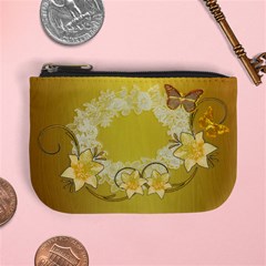 Gold floral butterfly wedding coin purse - Mini Coin Purse