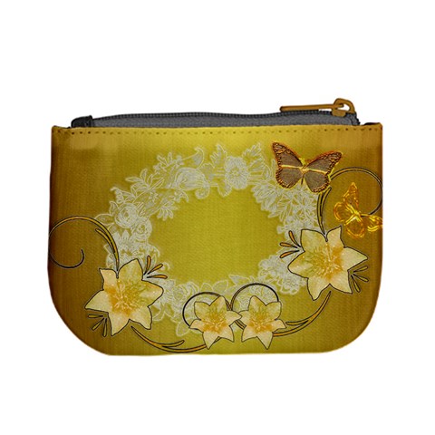 Gold Floral Butterfly Wedding Coin Purse By Ellan Back