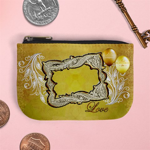 Love Just Married Gold Coin Purse By Ellan Front
