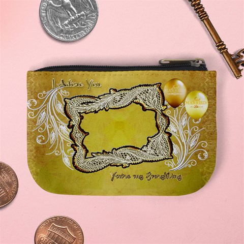 Love Just Married Gold Coin Purse By Ellan Back