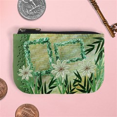 Aqua floral  coin purse - Mini Coin Purse