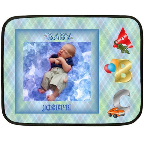 Boy s Abc Mini Blanket By Joy Johns 35 x27  Blanket Back