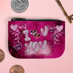 Hot Pink heart floral 2nd coin purse - Mini Coin Purse