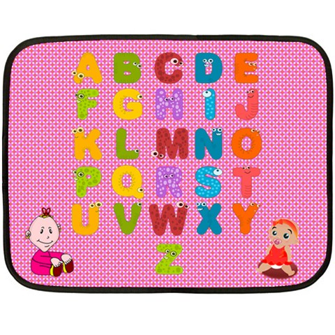 Girls  Abc Mini Blanket 3 By Joy Johns 35 x27  Blanket Back