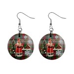 Remember When Santa Christmas no frame left button earrings - 1  Button Earrings