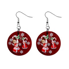 Angels Christmas no frame  button earrings - Mini Button Earrings