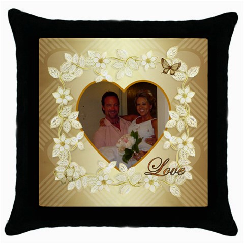 Faith Hope Love Gold Heart Floral Throw Pillow By Ellan Front