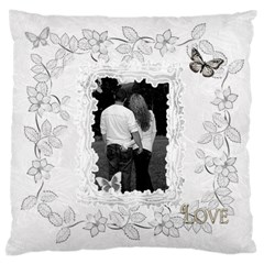 Black White Large Cushion Case - Large Cushion Case (One Side)